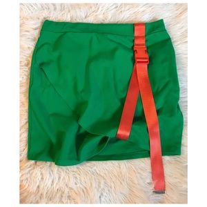 Dolls Kill Faux Wrap Buckled Mini Skirt